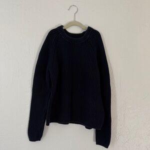 Quince Navy Women's Crew Neck Sweater